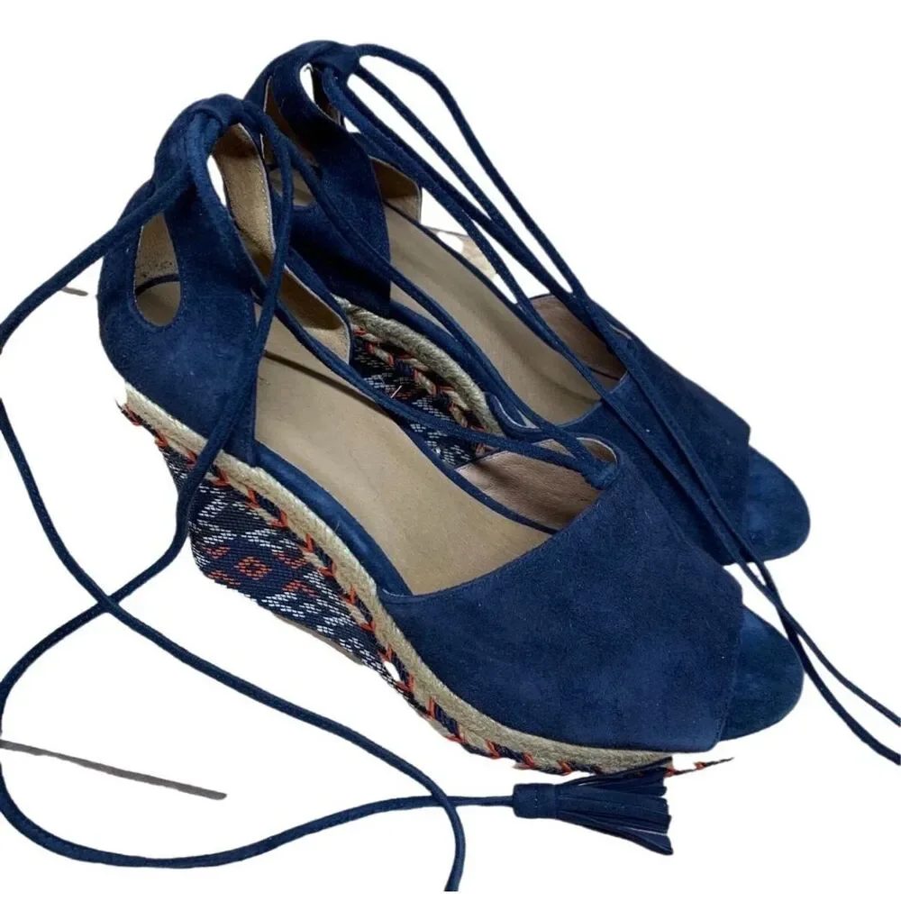 CAbi #6001 Isla Wedge Espadrilles Sz 7